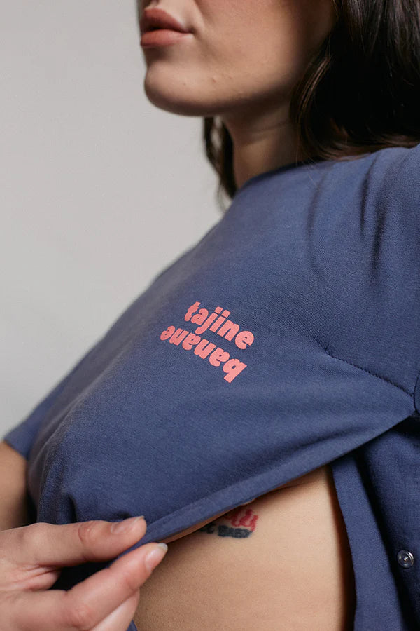 Vintage La p'allaite - borstvoedingst-shirt - Denim Blue