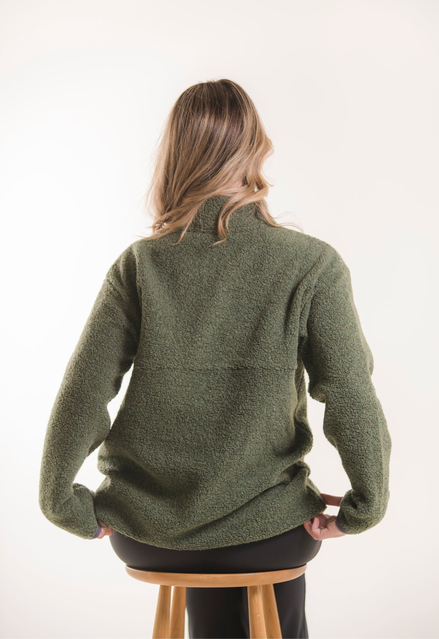 Wol-fleece 90's Zwangerschapstrui Pine Green