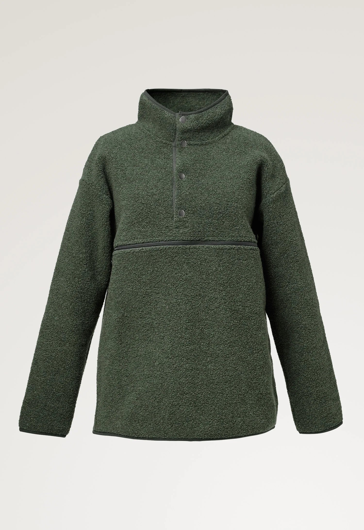 Wol-fleece 90's Zwangerschapstrui Pine Green