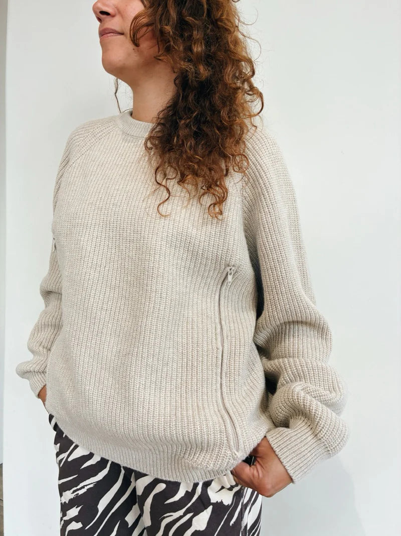 Pull up Crème Gebreide Borstvoedingstrui Tajine Banane