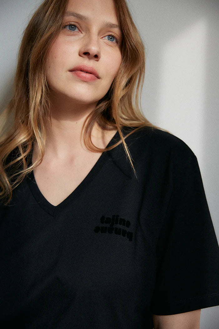 Black V-neck La P'allaite - Borstvoedingst-shirt