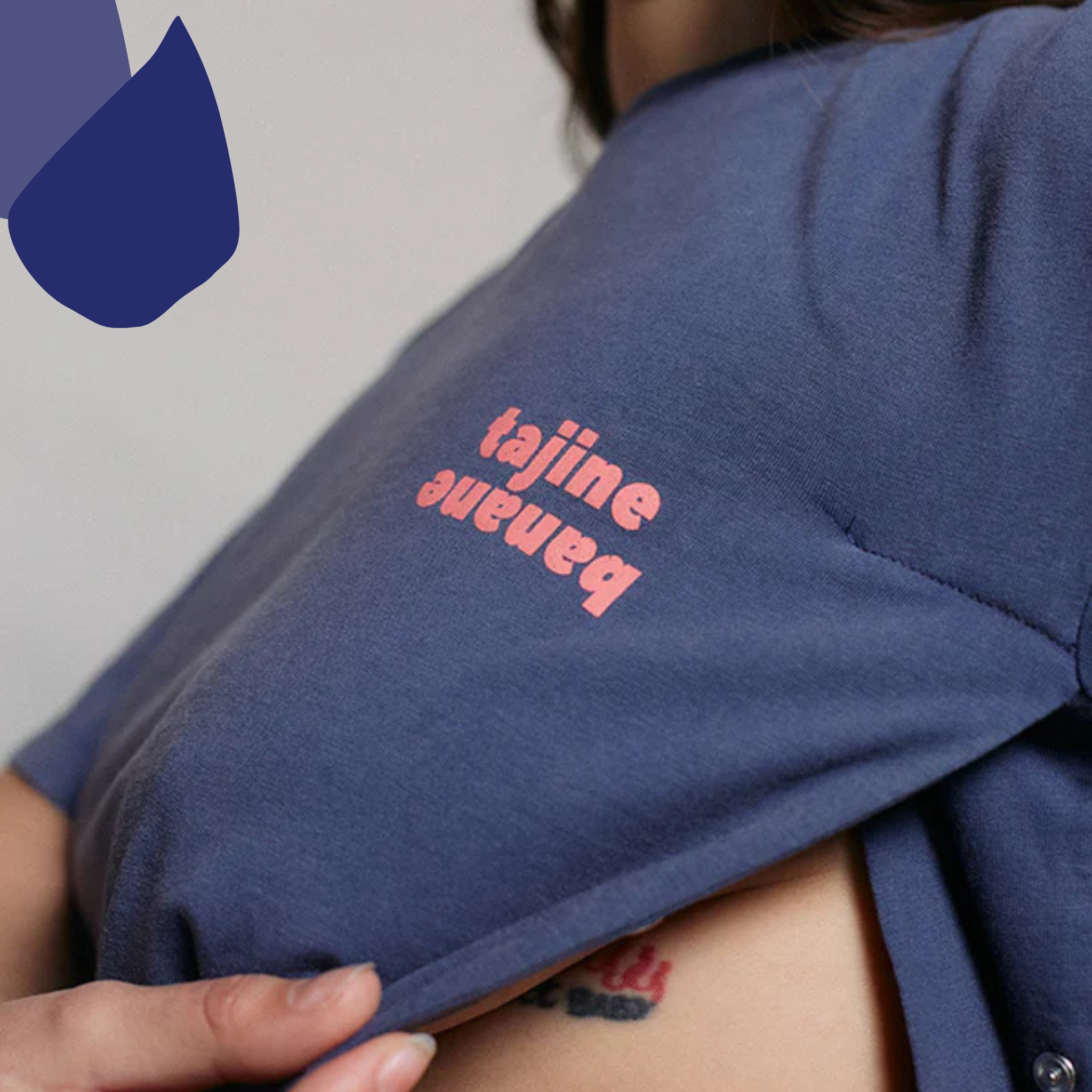 Vintage La p'allaite - borstvoedingst-shirt - Denim Blue