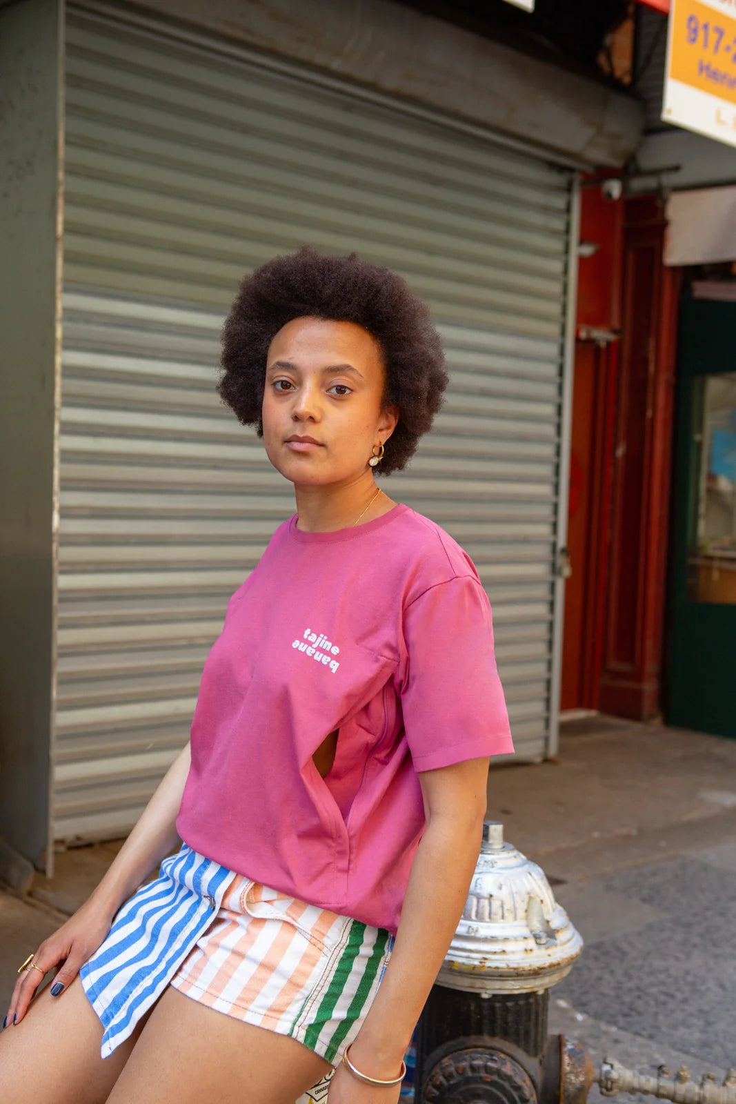 La P'allaito borstvoedingst-shirt framboos