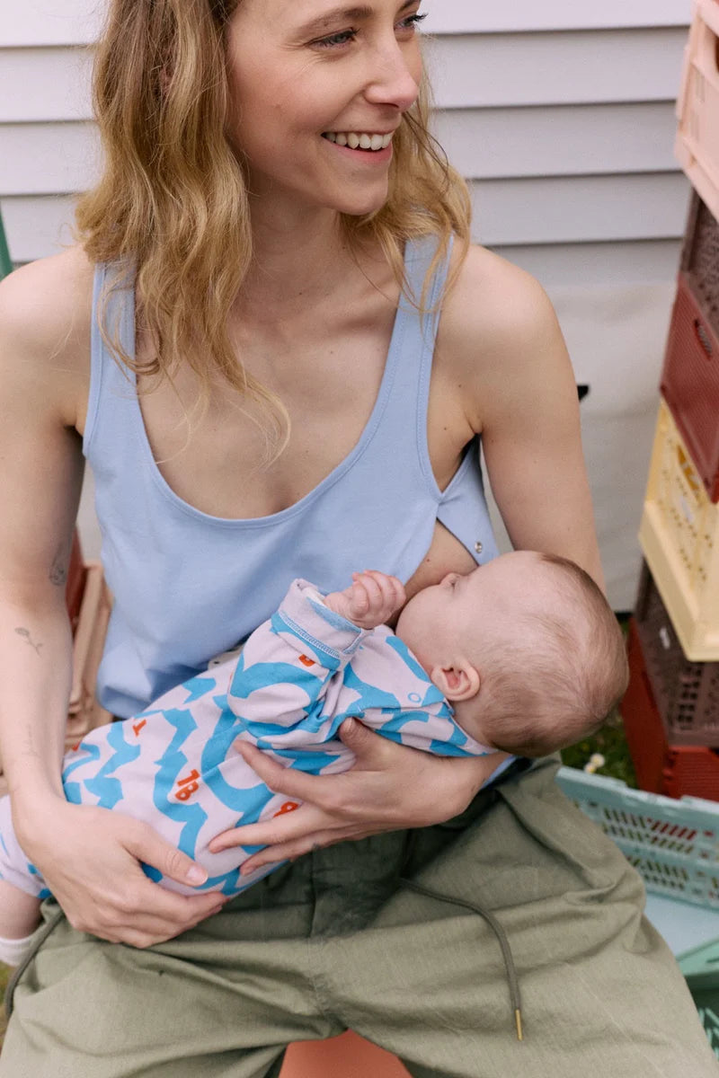 Sky-blue borstvoeding tank top