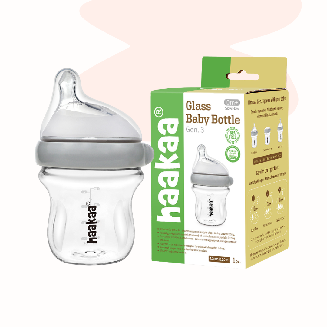 Haakaa glazen fles Gen. 3
