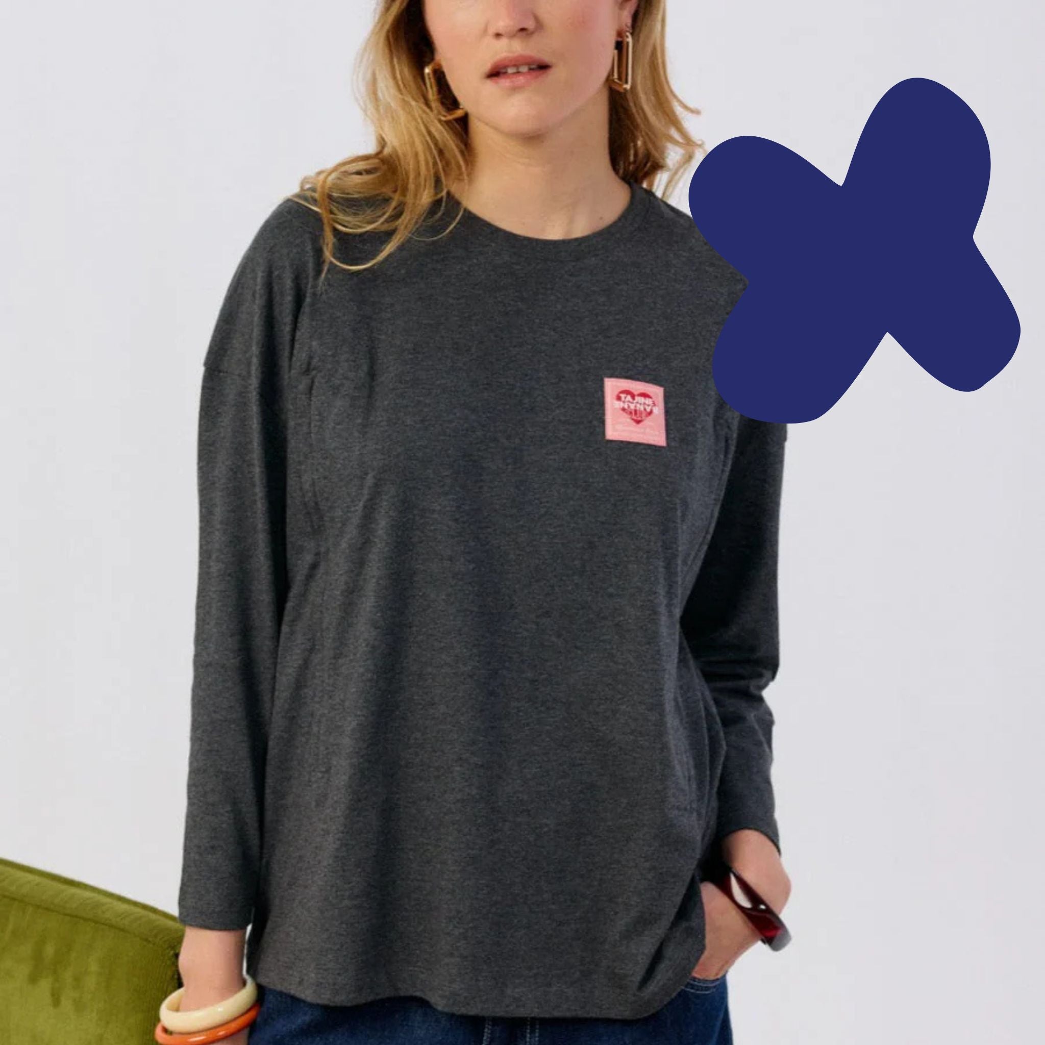 Tajinebanane Lovers borstvoedingsT-Shirt antraciet (pre order)