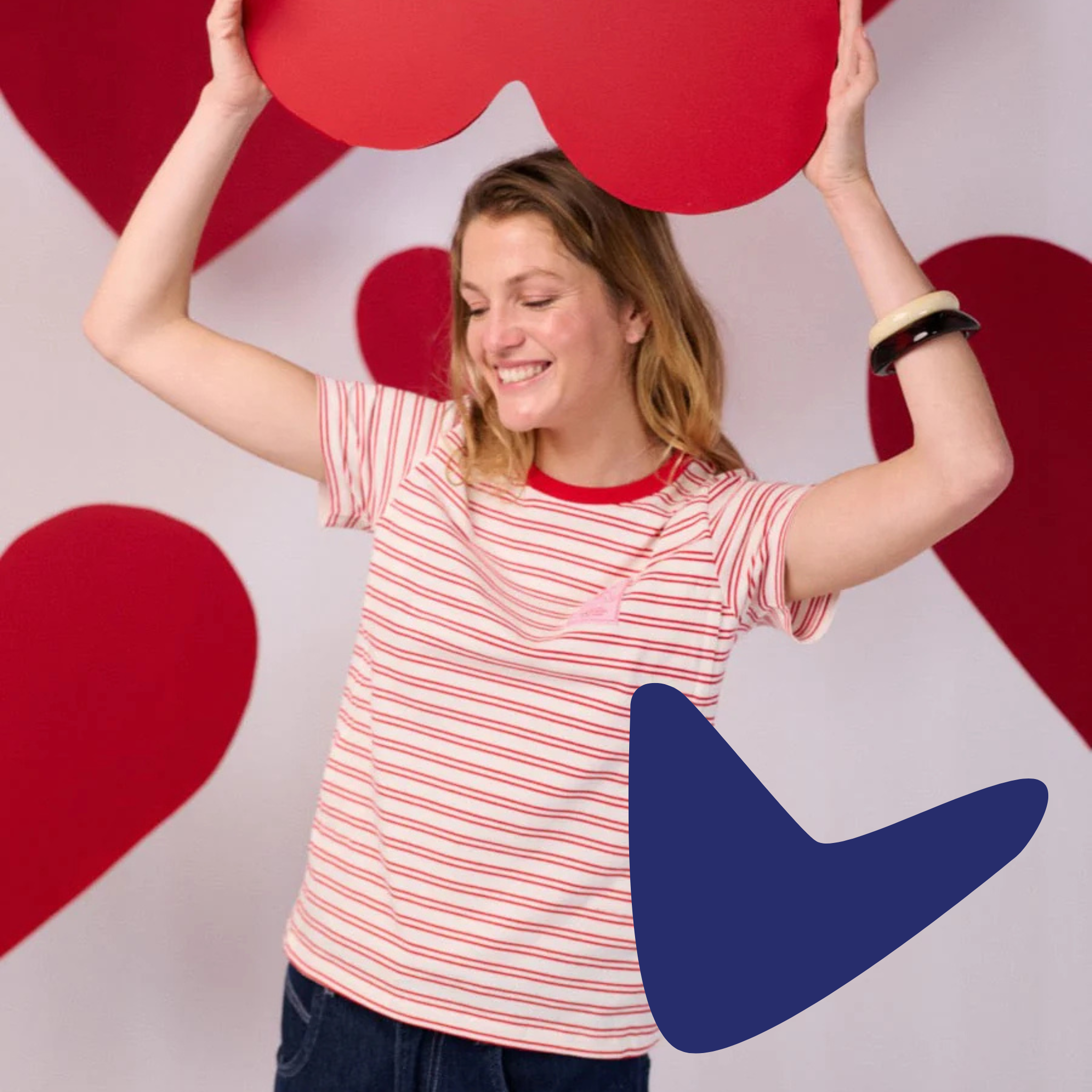 I Love You Striped T-shirt