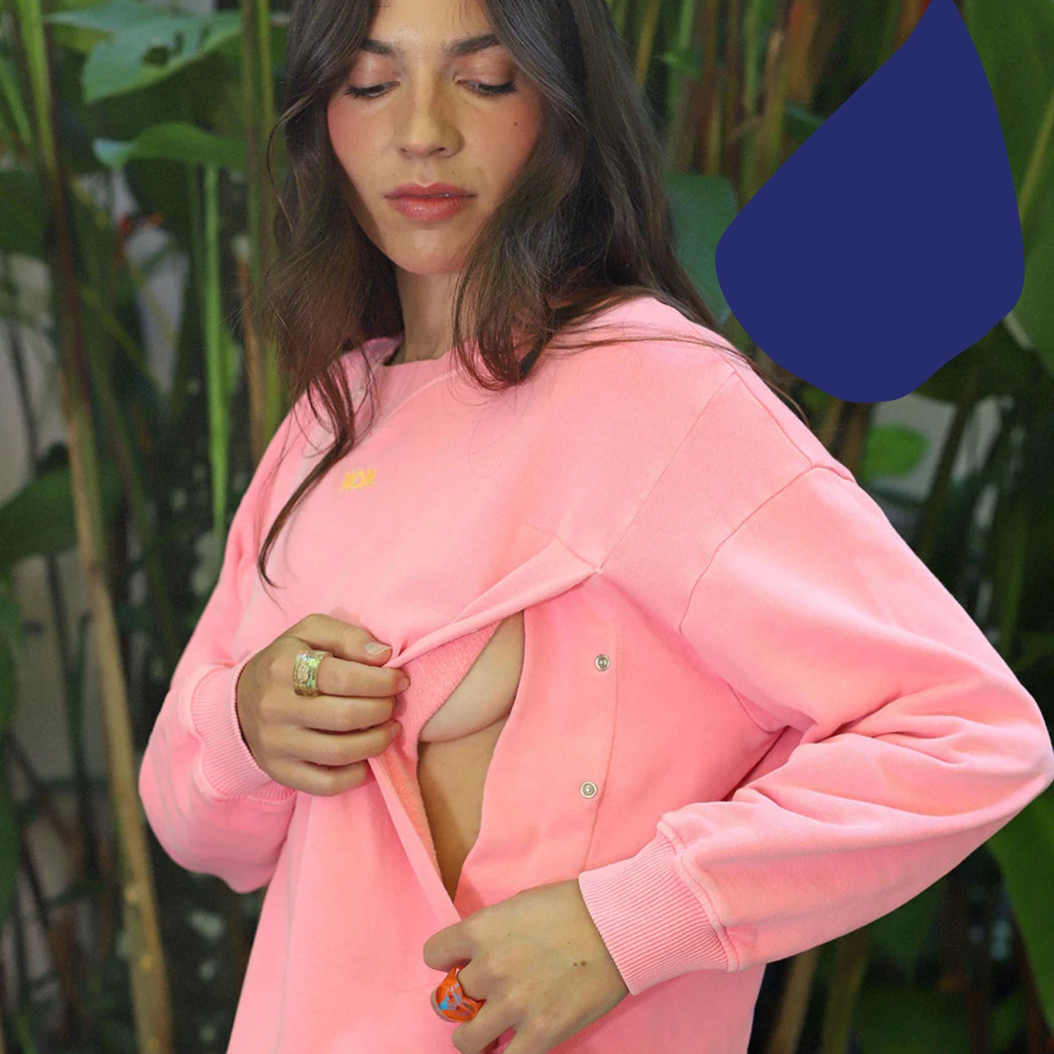 MOM Rosa borstvoedingssweatshirt