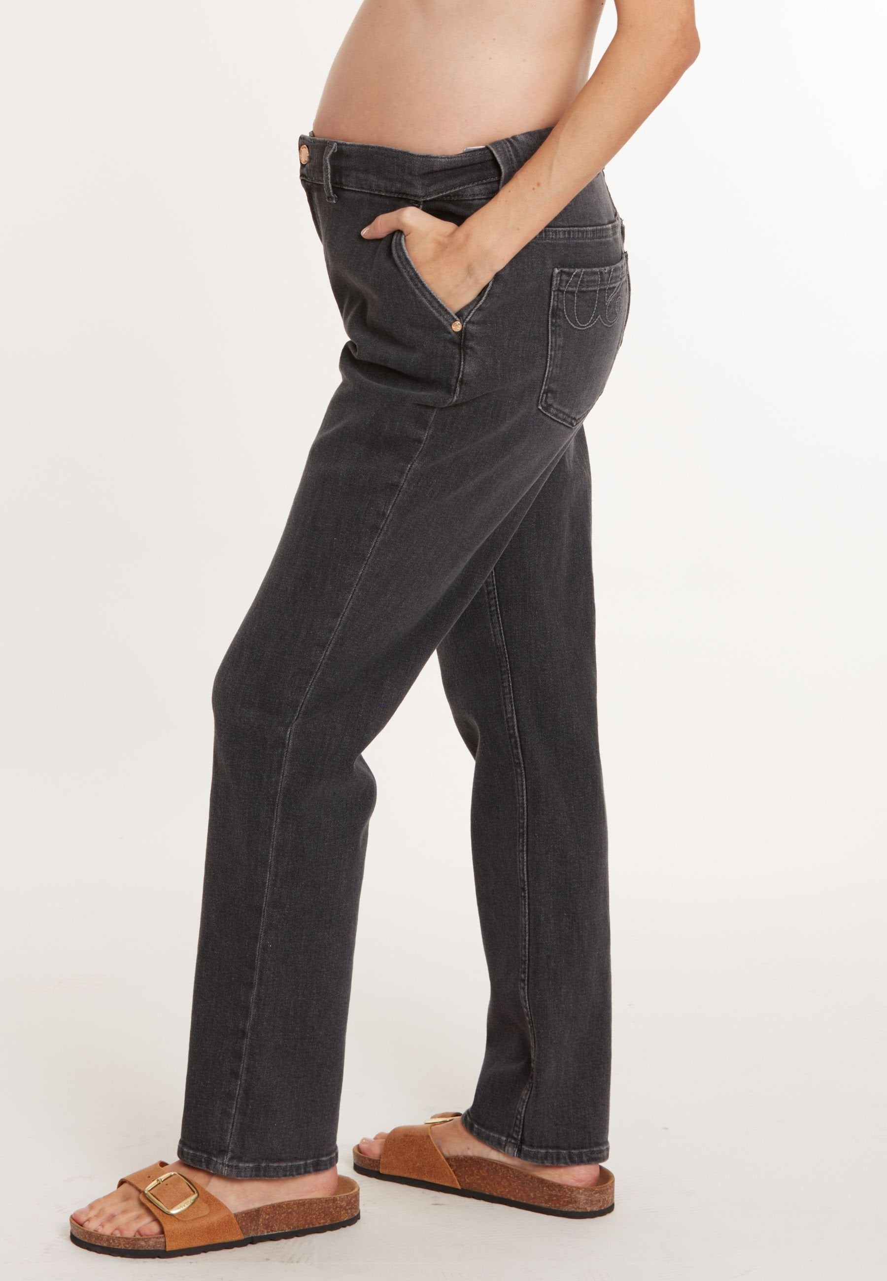 Carrie zwangerschaps- & postnatale jeans grijs