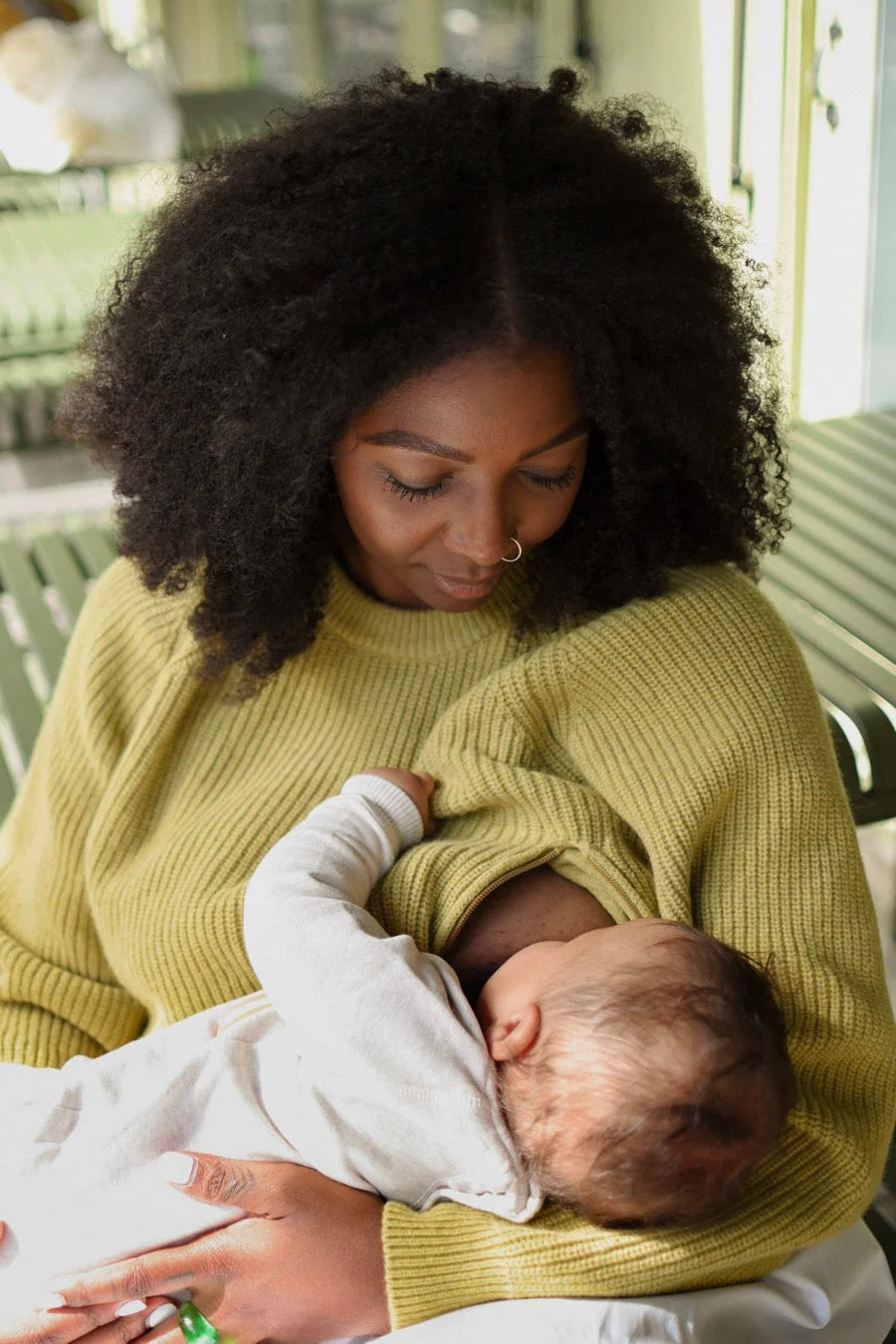 Pull up Knitted Breastfeeding Sweater