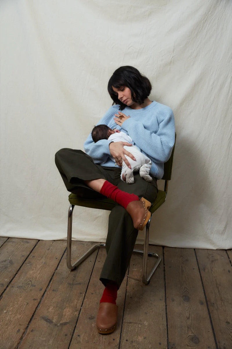 Pull up Crème Gebreide Borstvoedingstrui Tajine Banane Ocean