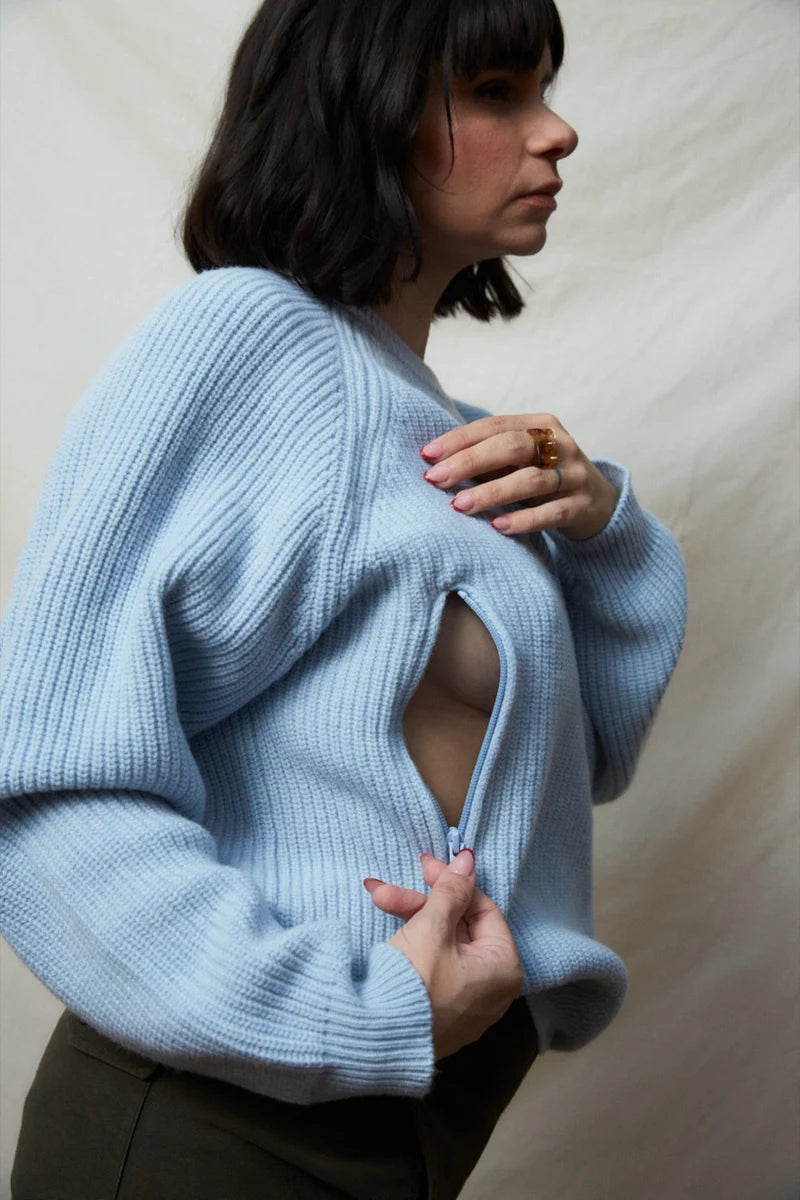 Pull up Crème Gebreide Borstvoedingstrui Tajine Banane Ocean