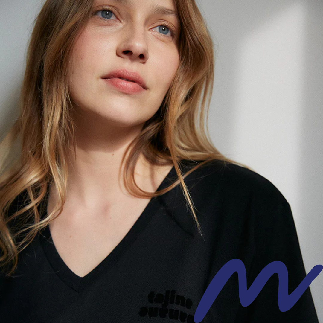 Black V-neck La P'allaite - Borstvoedingst-shirt