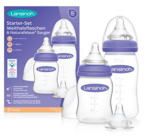 Lansinoh Starterset met drinkflesjes en natural wave speen